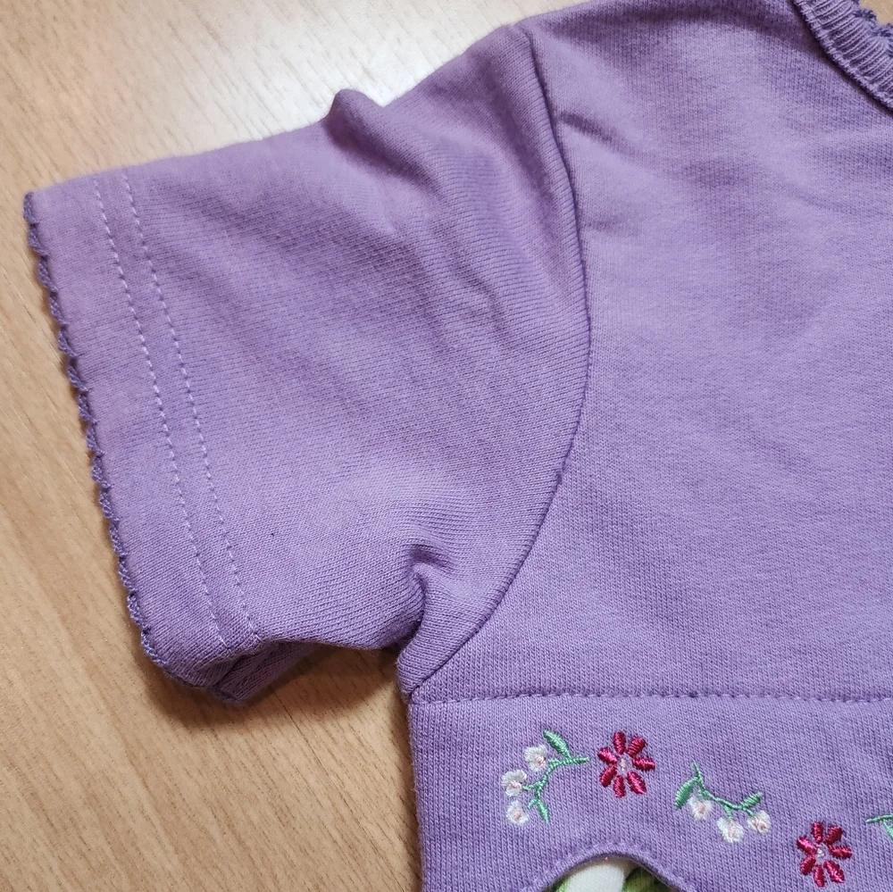 Vintage Cherokee One Piece Romper Size 6/9 Months‎ 100% Cotton Purple Floral NWT